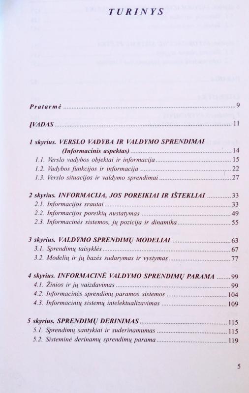Verslo vadybos informacinės sistemos - Zenonas Brazaitis, knyga 5