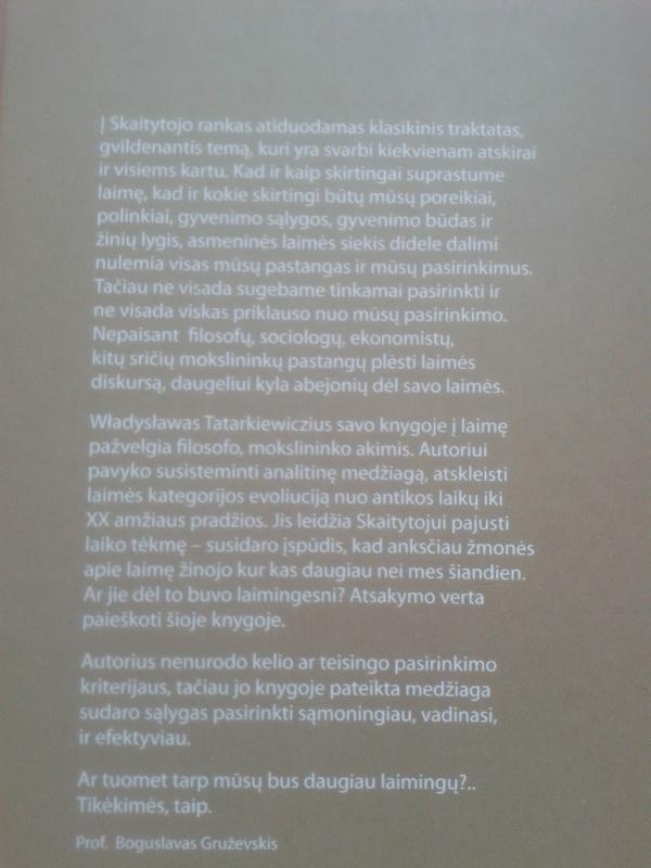 Apie laimę - Wladyslaw Tatarkiewicz, knyga 4