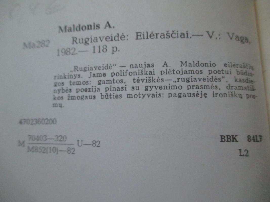 Rugiaveidė - Alfonsas Maldonis, knyga 5