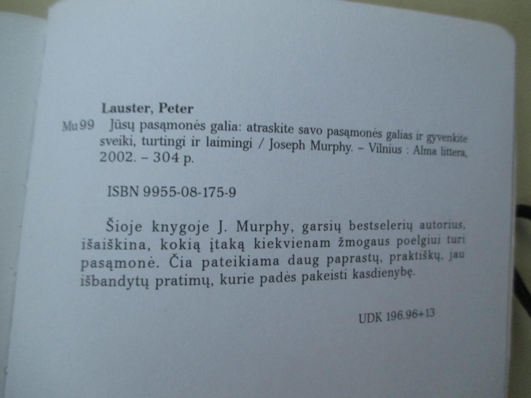 Jūsų samonės galia - Joseph Murphy, knyga 6