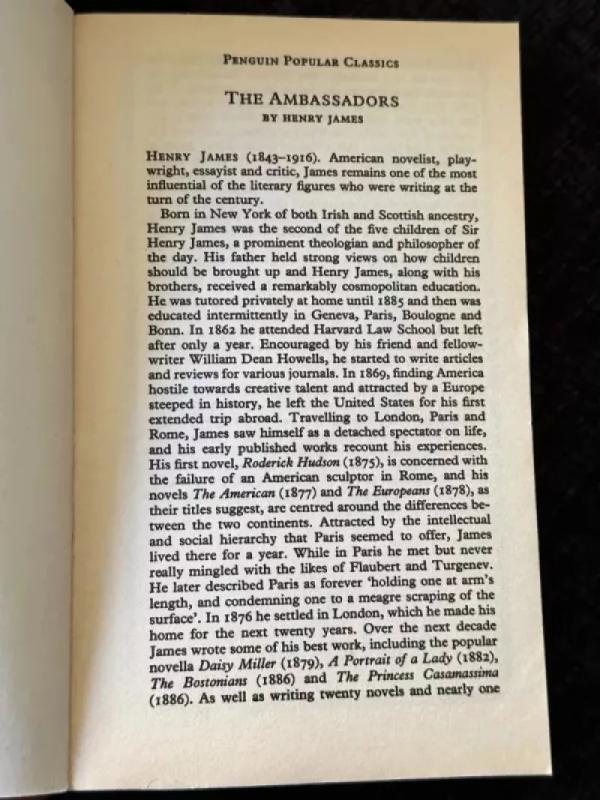 The Ambassadors - Henry James, knyga 5