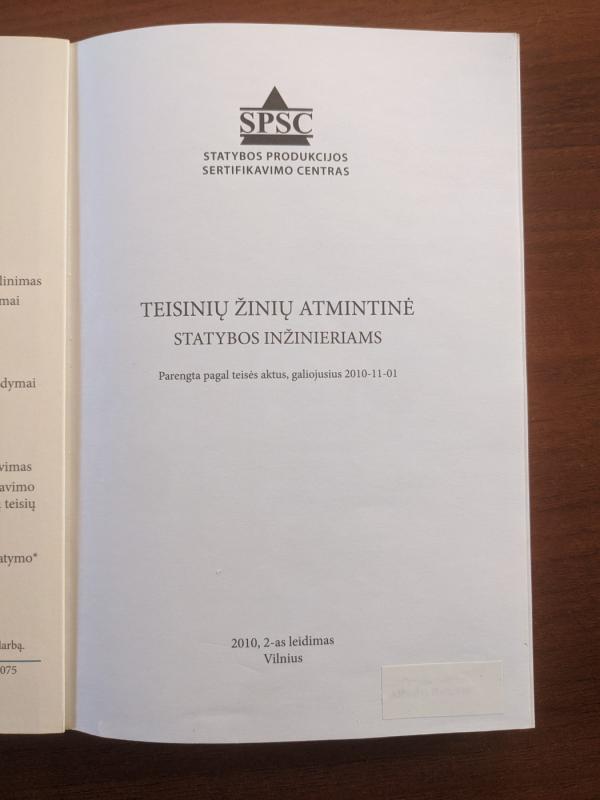 Teisinių žinių atmintinė statybos inžinieriams - Autorių Kolektyvas, knyga 4