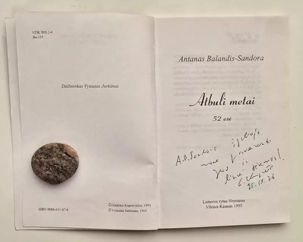 Atbuli metai - Antanas Balandis-Sandora, knyga 3