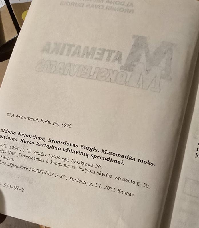 Matematika moksleiviams. Kurso kartojimo uždavinių sprendimai - A. Nenortienė, B.  Burgis, knyga 3