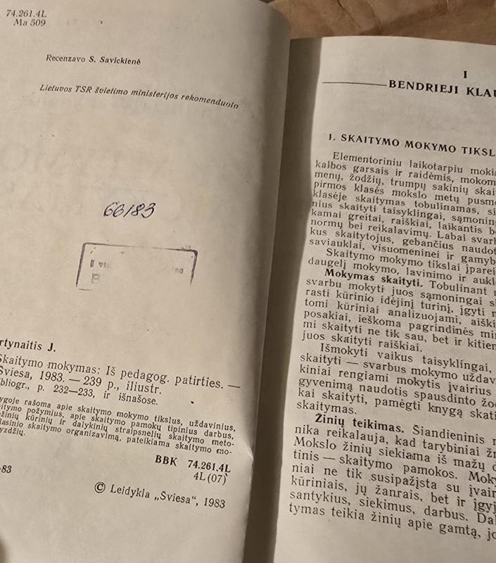 Skaitymo mokymas - Justinas Martynaitis, knyga 3