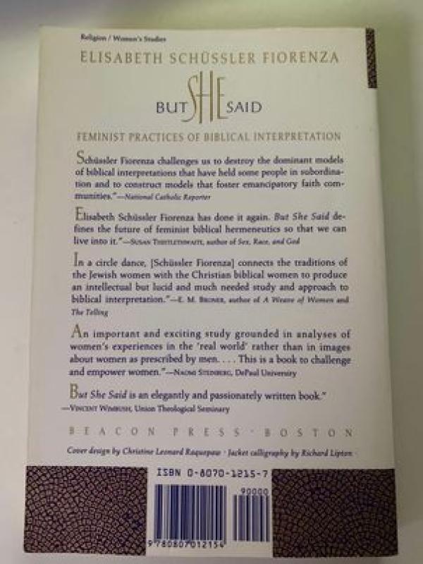 BUT SHE SAID Feminist practices of biblical interpretation - Elisabeth Schüssler Fiorenza, knyga 3