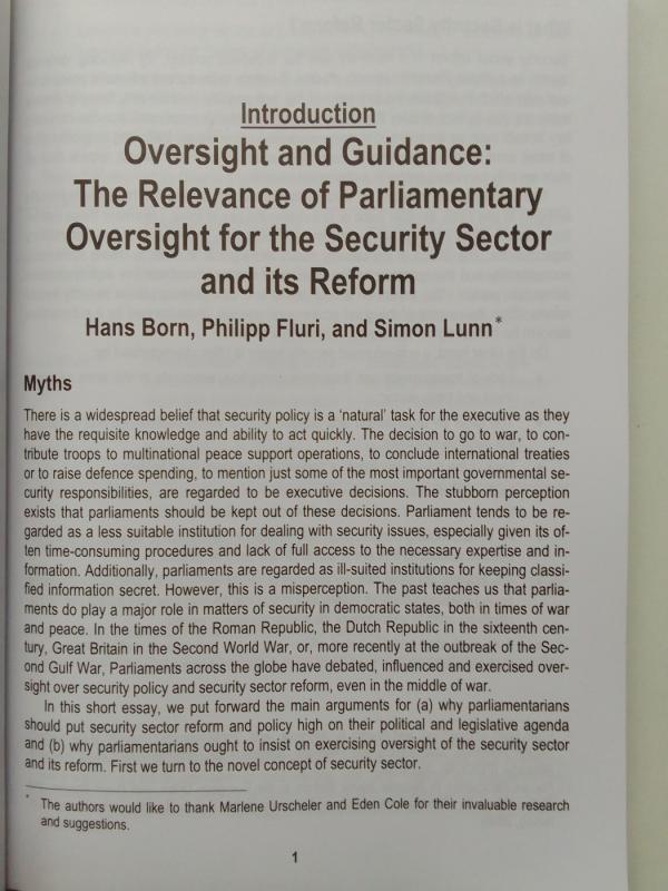 The relevance of parliamentary. Oversight for the security sector - Hans Born and others, knyga 4