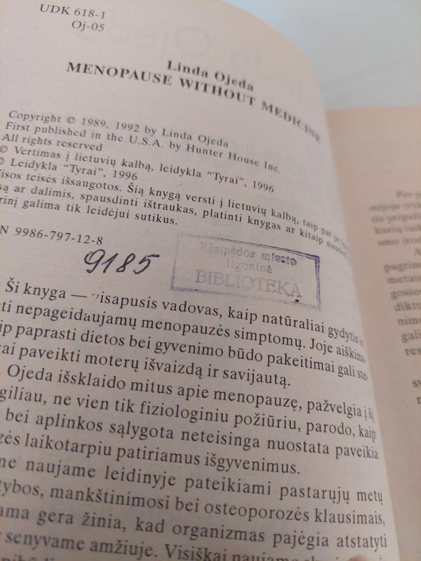 Menopauzė be vaistų - Linda Ojeda, knyga 3