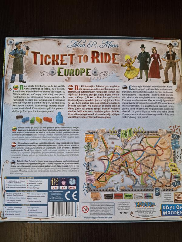 Ticket to Ride Europe - , stalo žaidimas 3
