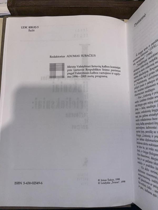 Lietuvių kalbos linksniai ir prielinksniai: vartosena ir normos - Jonas Šukys, knyga 3