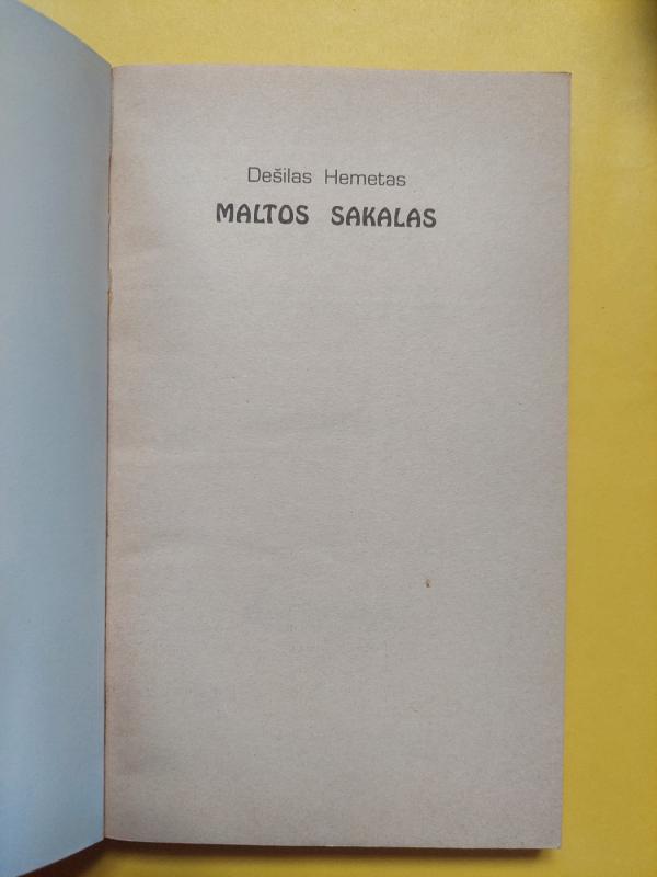 Maltos sakalas - Dešilas Hemetas, knyga 4