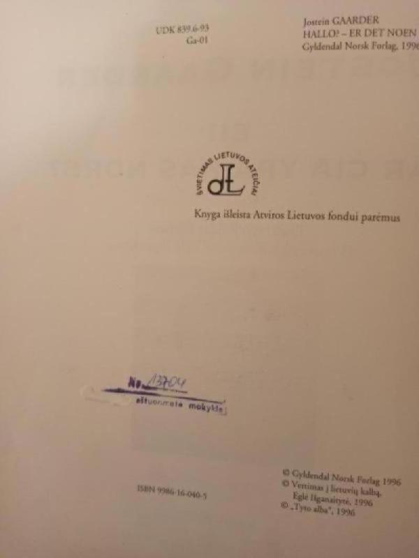 Ei! Ar čia yra kas nors? - Jostein Gaarder, knyga 3