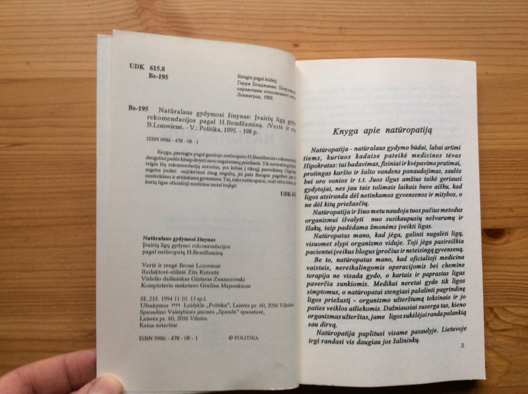 Natūralaus gydymosi žinynas - H. Bendžaminas, knyga 3