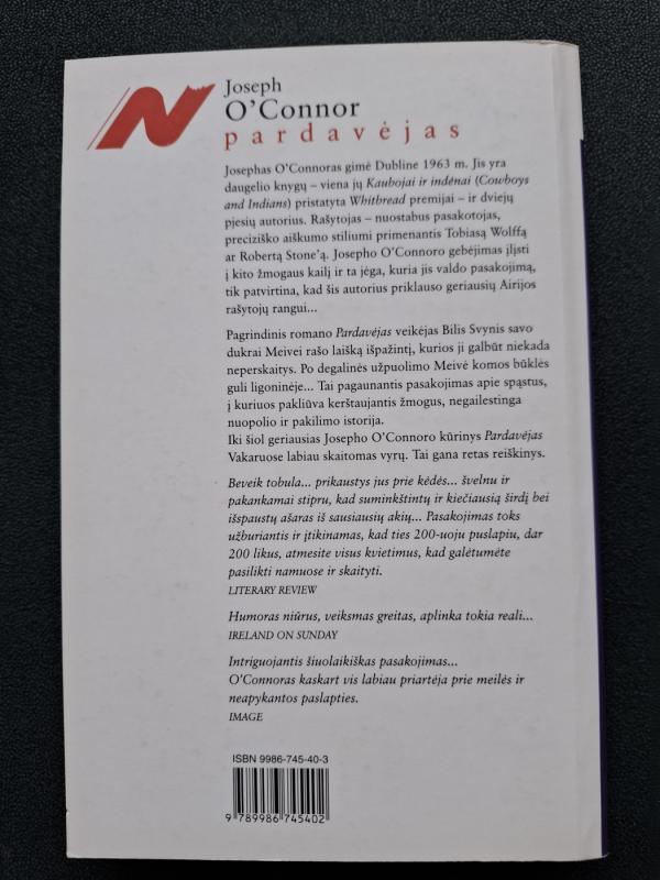 Pardavėjas - Joseph O'Connor, knyga 3