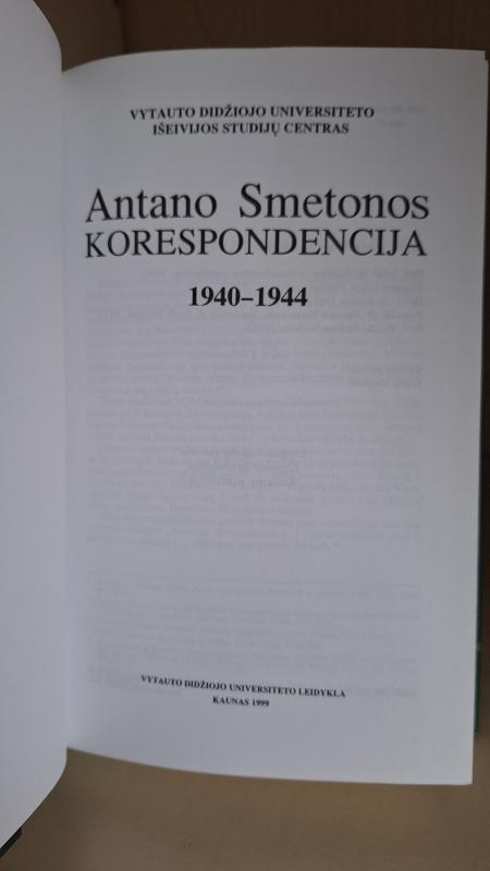 Antano Smetonos korespondencija - Daiva Dapkutė, knyga 4