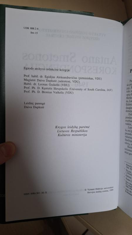 Antano Smetonos korespondencija - Daiva Dapkutė, knyga 3