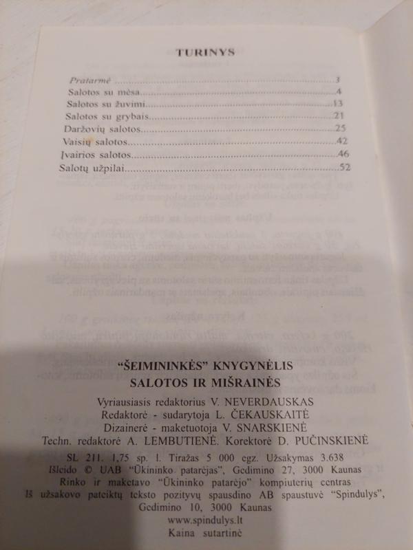 Salotos ir mišrainės - Ūkininko patarėjas, knyga 3