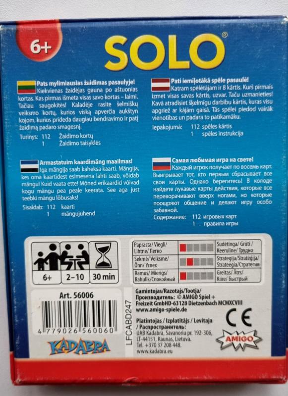Solo/ Uno - , stalo žaidimas 3