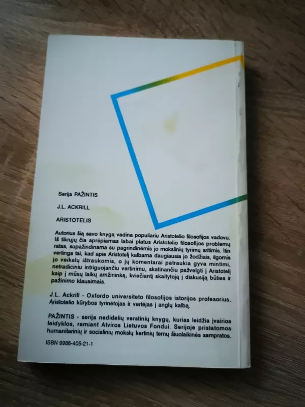 Aristotelis - J. L. Ackrill, knyga 3