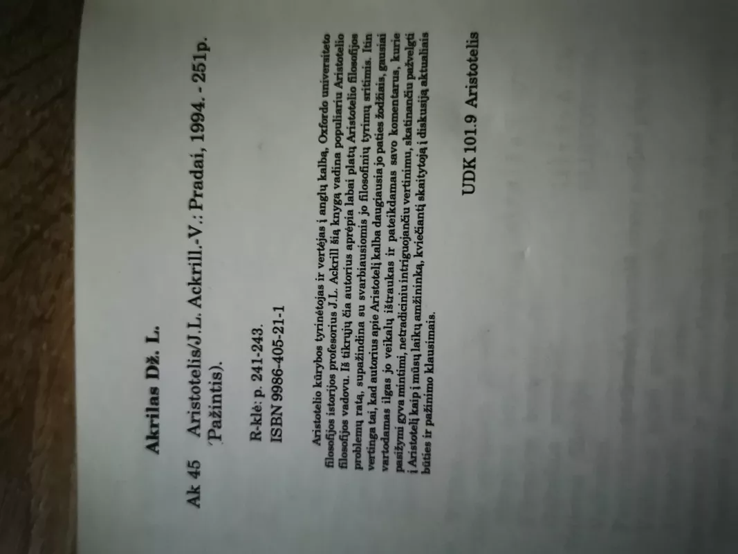 Aristotelis - J. L. Ackrill, knyga 4