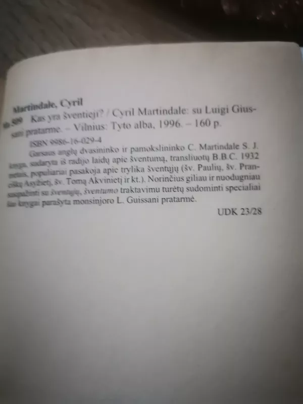 Kas yra Šventieji? - Cyril Martindale, knyga 5