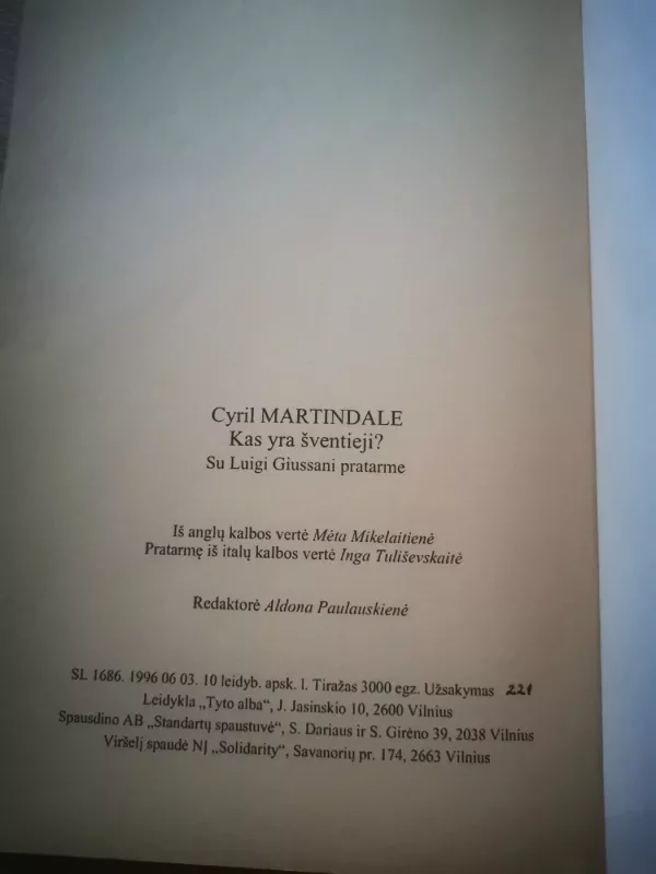 Kas yra Šventieji? - Cyril Martindale, knyga 4