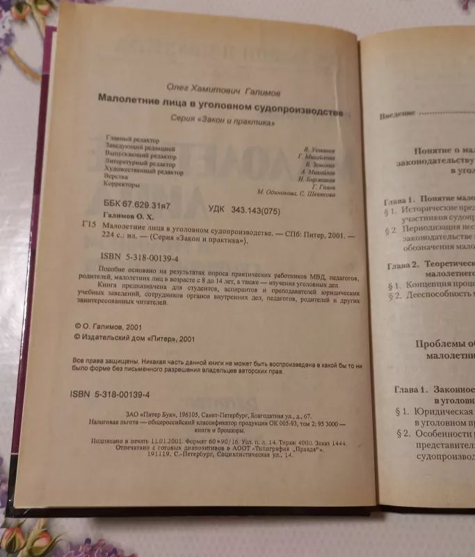 Malolietnyje lica v ugolovnom sudoproizdvodstvie - O.X. Galimov, knyga 3