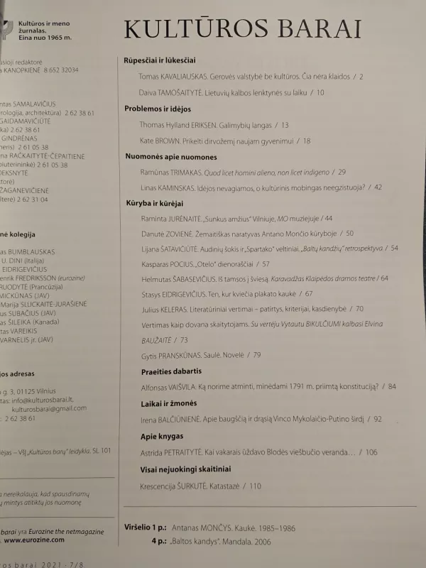 Kultūros barai 2021/ 7/8 - Autorių Kolektyvas, knyga 3