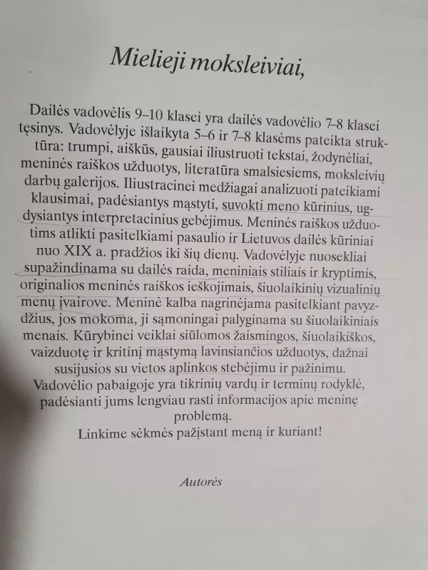 Dailė vadovėlis 9-10 klasei - Irena Staknienė, knyga 4