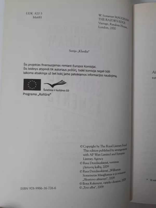 Skustuvo ašmenys - William Somerset Maugham, knyga 5