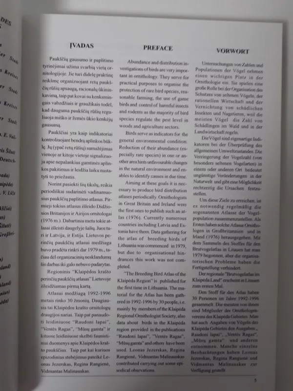 Klaipėdos krašto perinčių paukščių atlasas - Vytautas Jusys, knyga 6