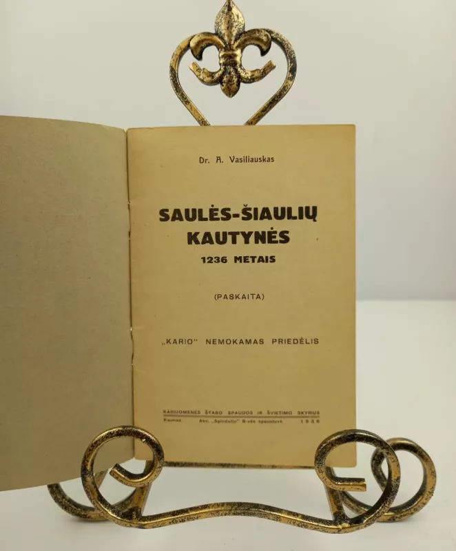 Saulės - Šiaulių kautynės 1936m. - A. Vasiliauskas, knyga 2