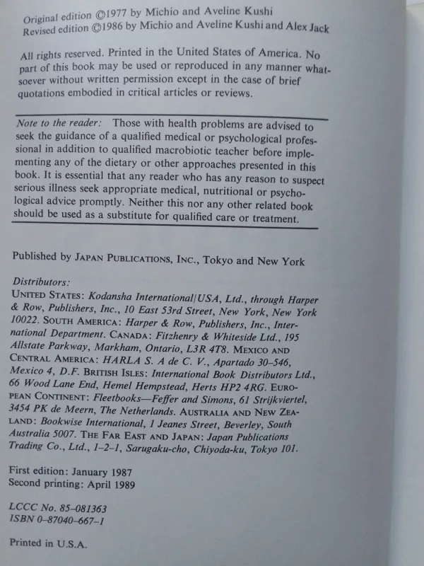 The book of Macrobiotics: the uneversal way to health, happiness, and peace - Michio Kushi, Michio Kushi, knyga 3