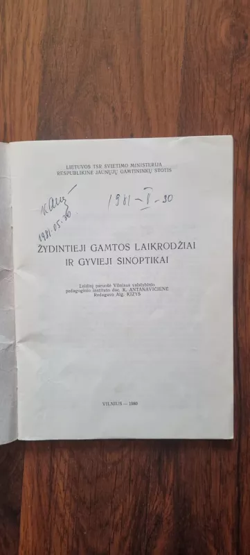 Žydintieji gamtos laikrodžiai ir gyvieji sinoptikai - K. Antanavičienė, knyga 3