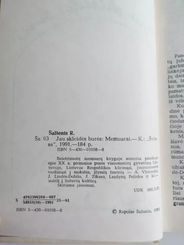 Jau skleidės burės - Rapolas Šaltenis, knyga 3