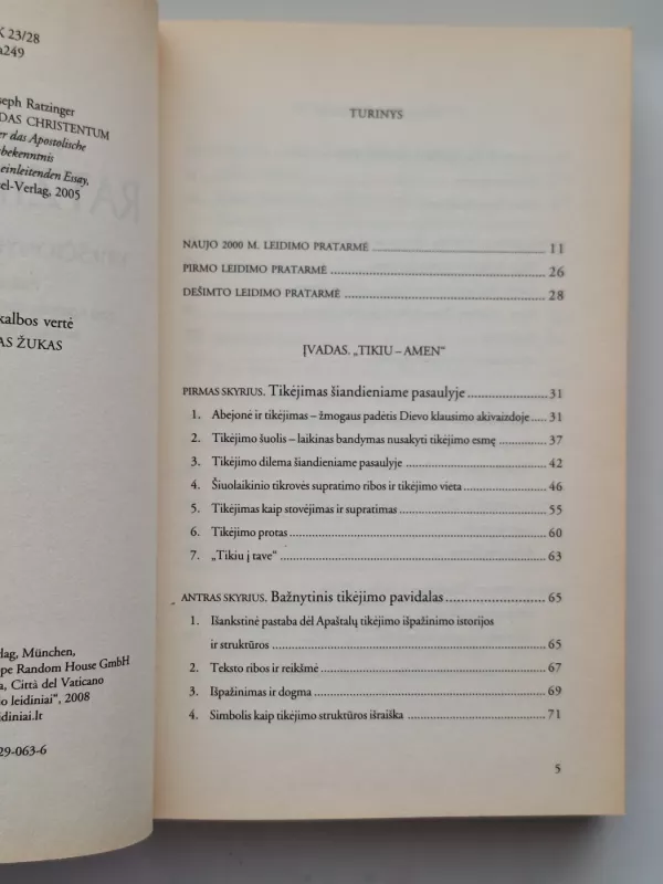 Krikščionybės Įvadas - J. Ratzinger, knyga 3