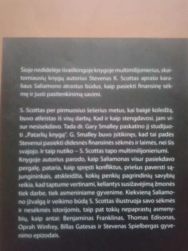 Turtingiausias visų laikų žmogus: karaliaus Saliamono sėkmė, turtų ir laimės paslaptys - Steven K. Scott, knyga 4