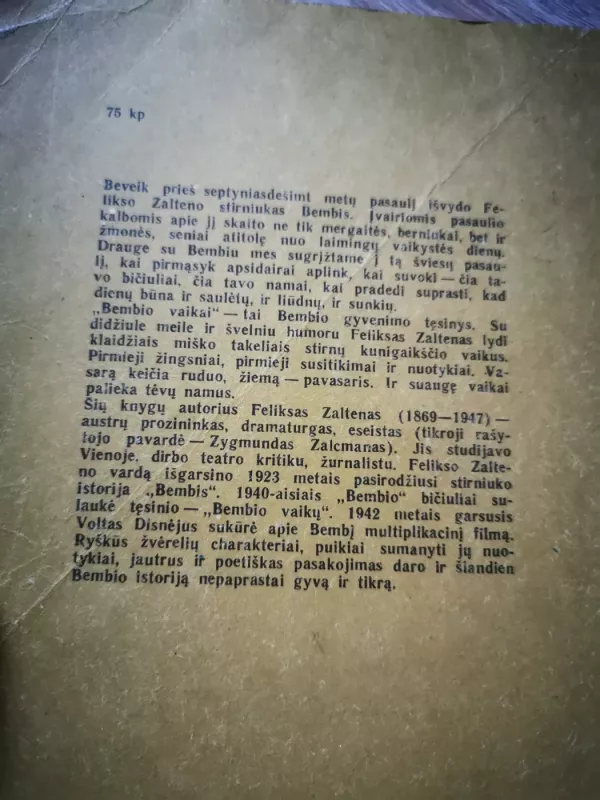 Bembis Bembio vaikai - Feliksas Zaltenas, knyga 4