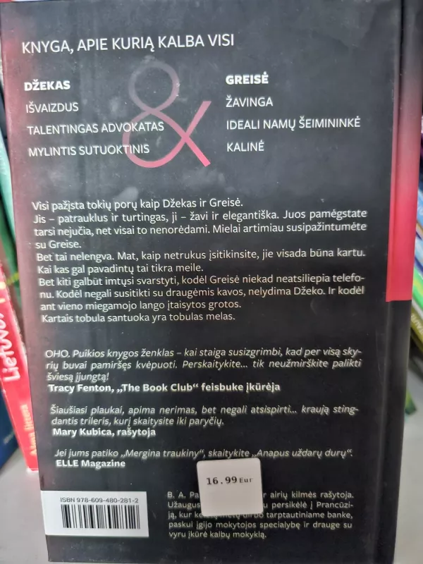 Anapus uždarų durų - B. A. Paris, knyga 3