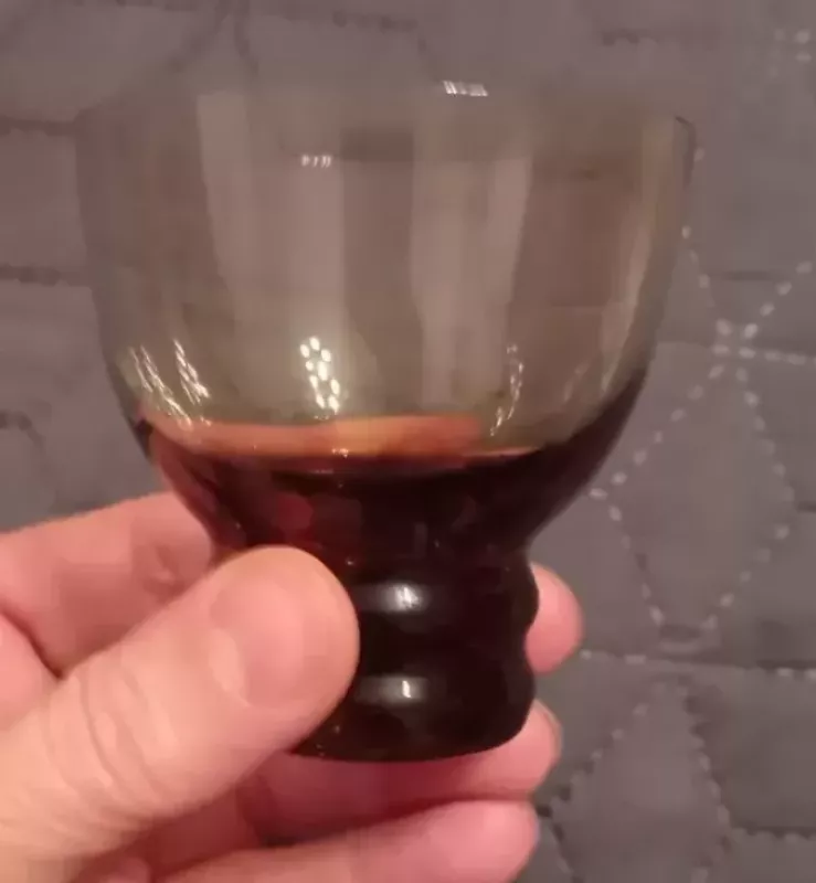 Vintažiniai rudo stiklo stikliukai 7 vnt. - , namai ir interjeras 4