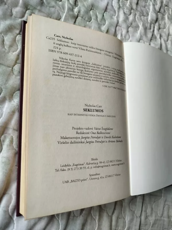 Seklumos - Nicholas Carr, knyga 4