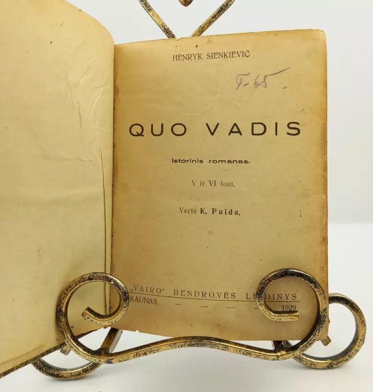 Quo Vadis V, VI tomai, 1929m. - Henryk Sienkevič, knyga 5
