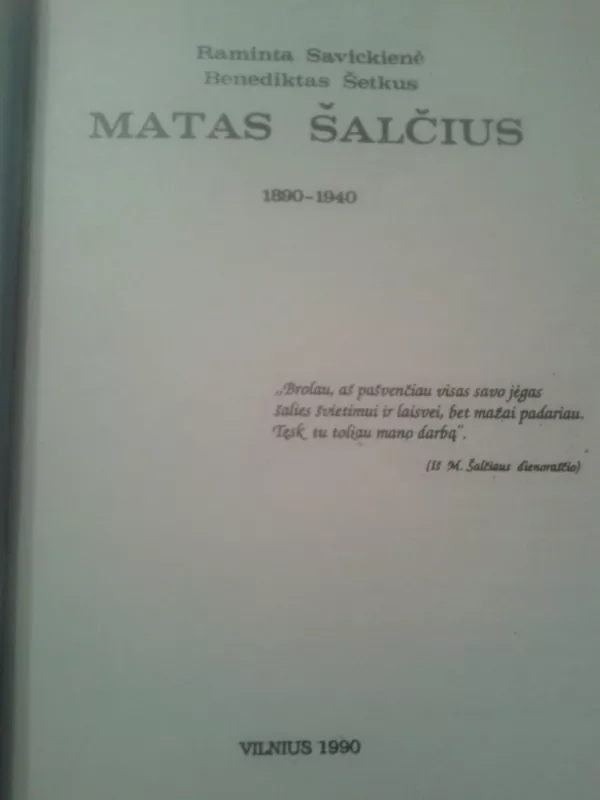 Matas Šalčius - Autorių Kolektyvas, knyga 3