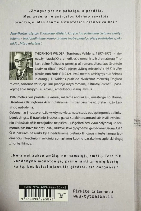 Aštuntoji diena - Thornton Wilder, knyga 3