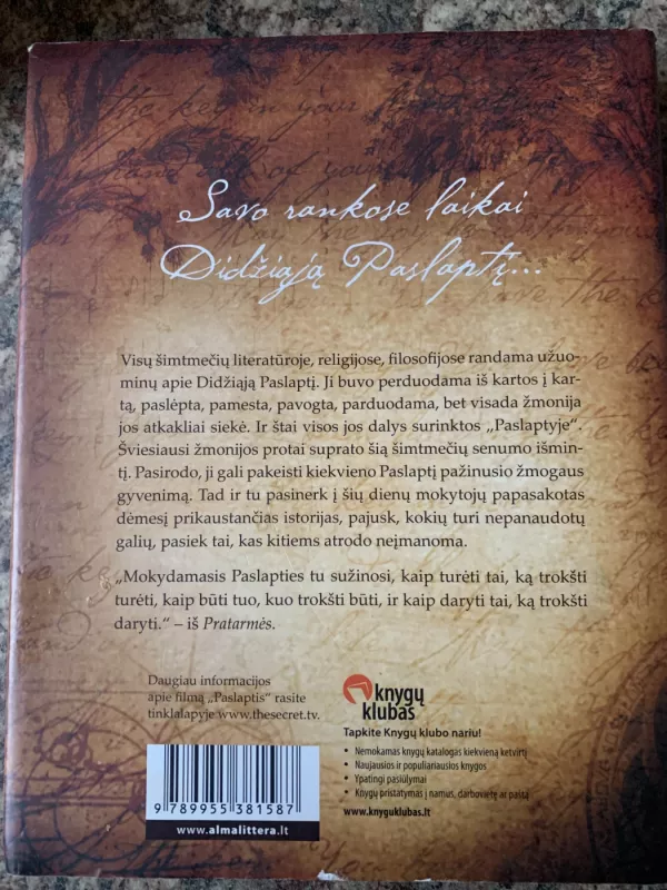 Paslaptis. The Secret - Rhonda Byrne, knyga 4