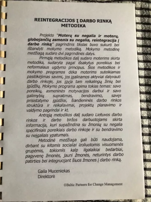 Reintegracija į darbo rinką. Metodika - Autorių Kolektyvas, knyga 3