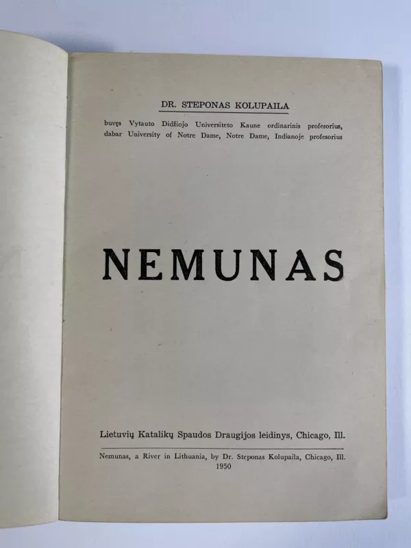 Nemunas - Dr. Steponas Kolupaila, knyga 4