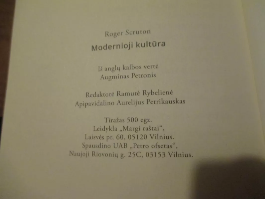 Modernioji kultūra - Roger Scruton, knyga 6