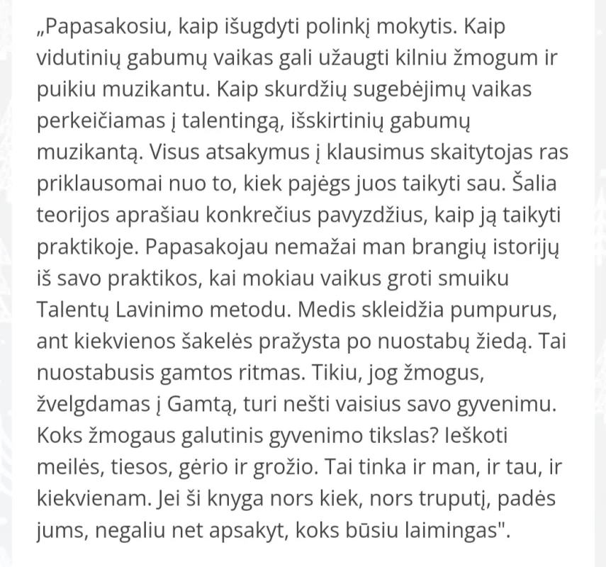 Auginti Meile - Šiniči Suzuki, knyga 3