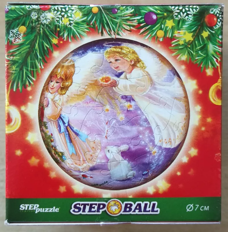 Plastikinė kamuoliuko formos dėlionė eglutės žaisliukas Pintoo Puzzle 60 "Naujametinė kolekcija. Angeliukai"  Plastic Puzzle 60 Ball  Christmas Collection. Angels - , stalo žaidimas 2